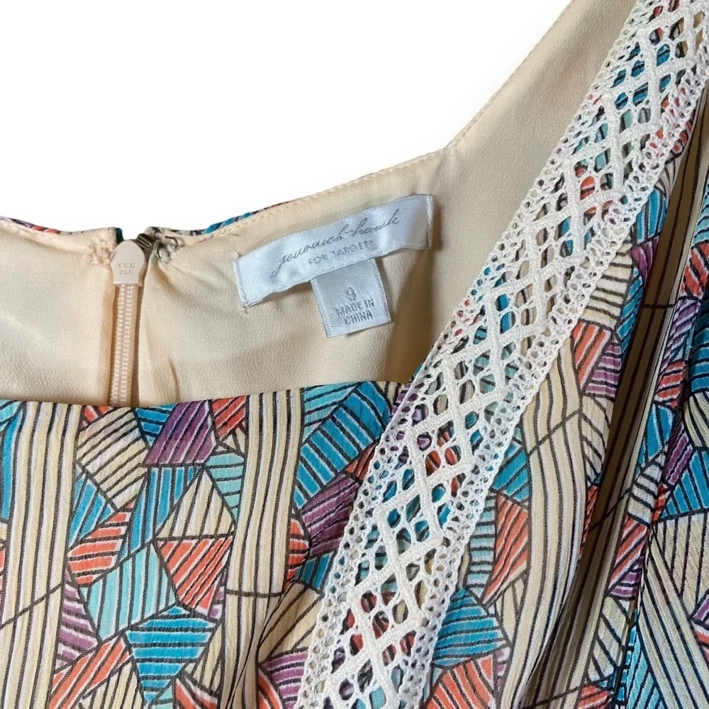 Y2K Jovivich Hawk Boho Babydoll A Line Floral Print Chiffon Dress Small - Picture 5 of 5